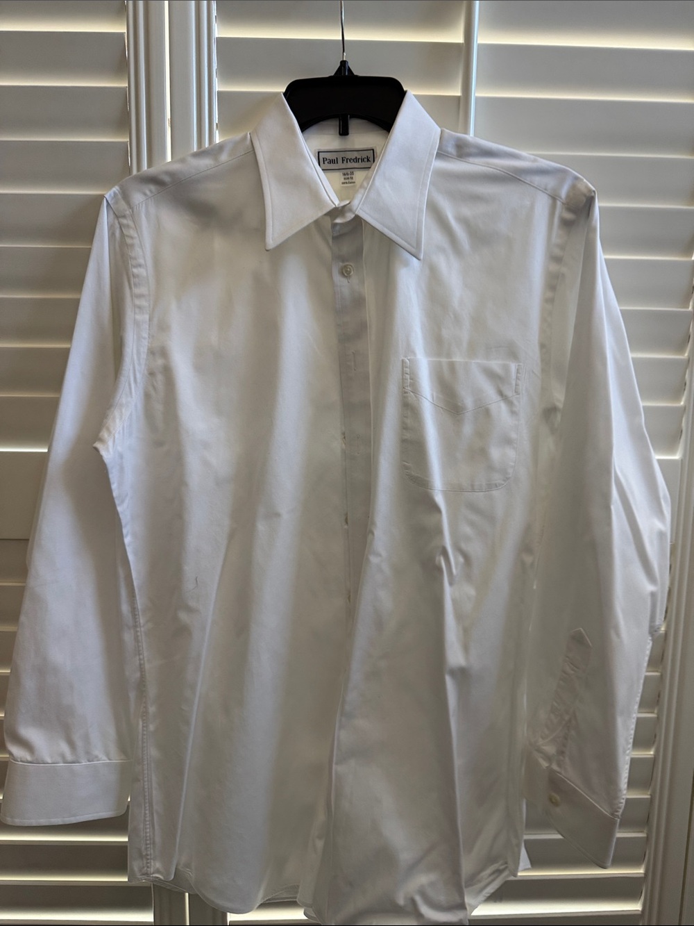Paul Fredrick White Men's Dress Shirt - Classic Spread Collar